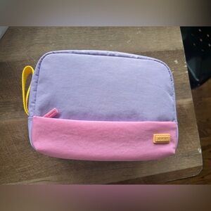 Away Kids Lavender and Pink Travel Pouch Toiletry Bag with Yellow Handle